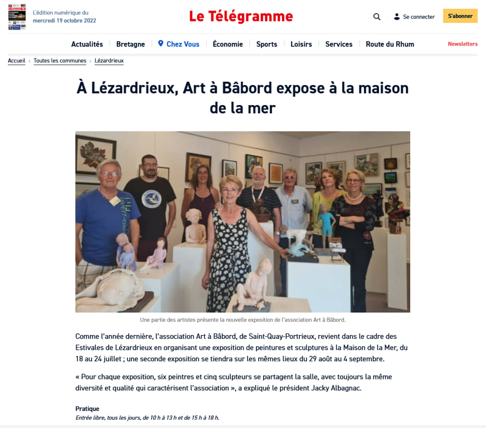 article Le Télégramme du 19 juillet 2022