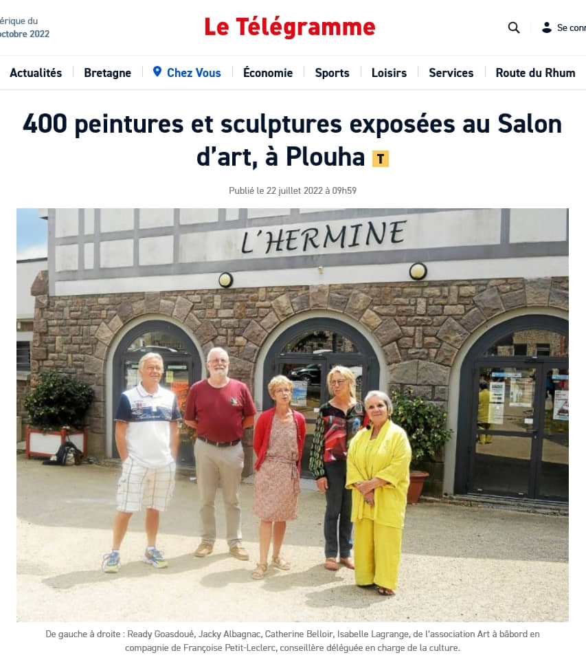 article Le Télégramme du 22 juillet 2022