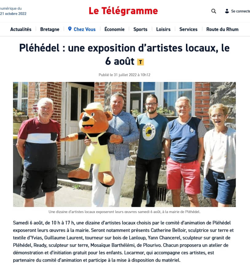 article Le Télégramme du 31 juillet 2022